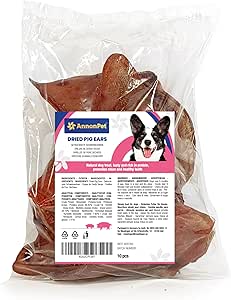 AnnonPet® Orecchie di Maiale Essiccate per Cani – 10 Pezzi Naturali – Snack Masticativo Naturale e Gustoso – Ricco di Proteine – Senza Additivi – Ideali per Tutte le Taglie