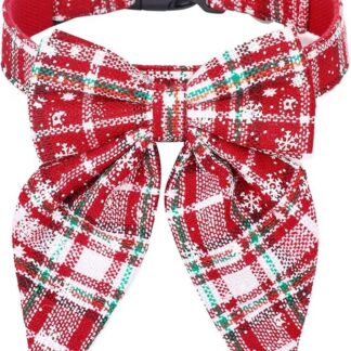 Collare regolabile a tema natalizio per cani papillon festivo per animali domestici collo per animali domestici papillon forniture per festival collare per cani regolabile