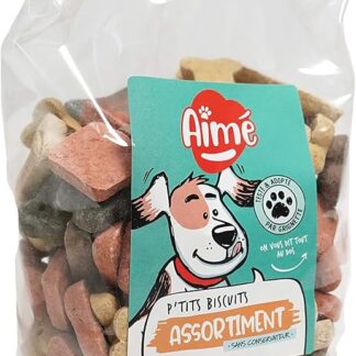 AIME Biscotti per Cani, dolcetti per Cani, Biscotti Vari, Aroma Vaniglia, Borsa da 500 g