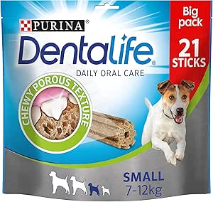 DENTALIFE Purina Mini – Maxi Pack – Igiene Orale al Quotidiano – 345 G – 21 Bastoncini da Masticare per Cani di Piccola Taglia – Set di 4