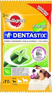 Pedigree DentaStix Fresh Snacks per Giovani e Cani di Piccola Taglia (4 – 10 kg), 7 Pezzi, Confezione da (5 X 110 G)