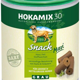 GRAU - l'originale - HOKAMIX30 Snack Maxi, la sana merenda preventiva con 30 erbe importanti, confezione da 1 (1 x 400 g), alimento complementare per cani