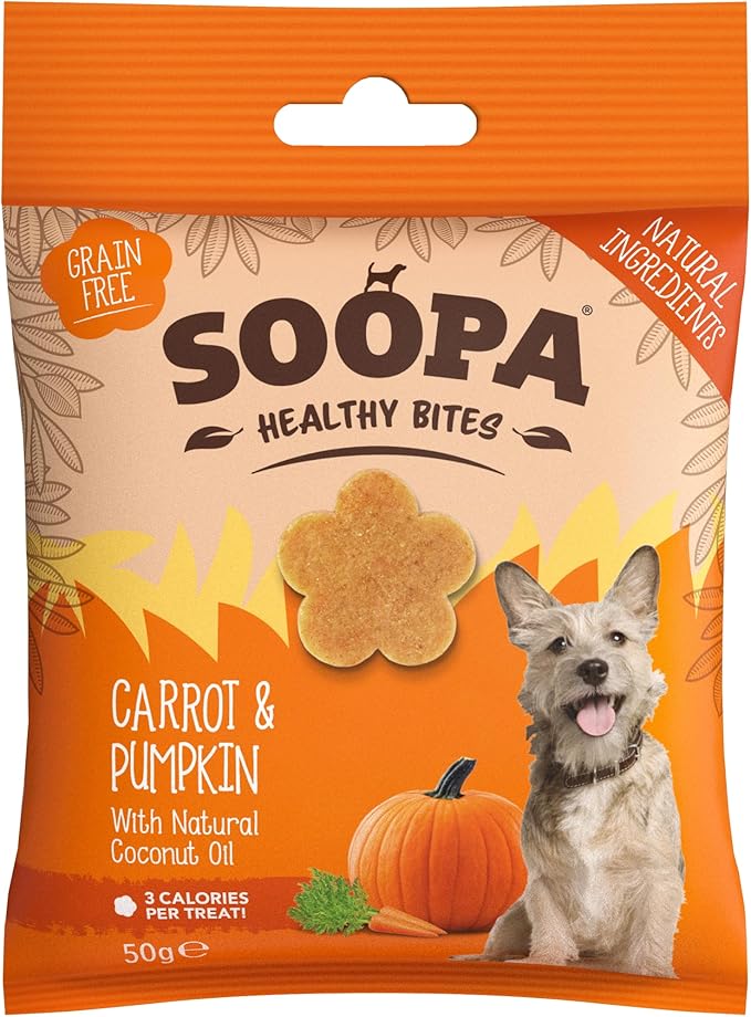 Soopa Zucca e Carota Healthy Bites Dog Treat, 50 g