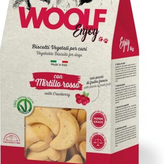 Woolf – Enjoy - Biscotti con mirtilli rossi – Snack, caramelle, premi, biscotti per cani – 400 gr