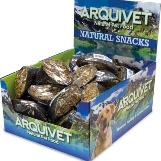 ARQUIVET Zoccolo di bufalo ripieno di pelle - Espositore da 20 pezzi - 1.500 g - Snack naturale per cani