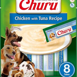 INABA Liquid Dog Treats Churu Cream con Pollo e Tonno - 8 Tubi da 20g