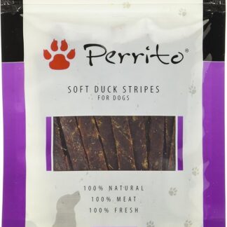 Perrito cani portapremio Soft Duck Stripes, con delicato carne di anatra in sottili strisce, 100 g