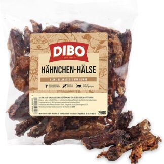 DIBO DIBO - Colli di pollo, sacchetto da 250 g, piccolo snack o dolcetti per alimenti per cani, articoli da masticare di qualità senza prodotti chimici