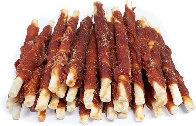 Bontoy I bastoncini da masticare rivestiti con carne d'anatra, circa 12 cm, 400 g, snack per cani, ricompensa per il vostro cane I dolcetti, misura da masticare