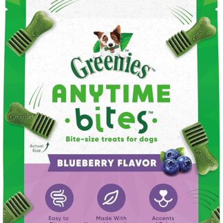 Greenies Anytime Bites Bite-Size Treats For Dogs Blueberry Flavor 65-Chew Treats