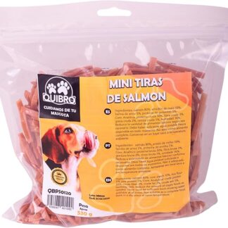 Quibropets Mini strisce di salmone – Cani – Ricompense Naturali senza Cereali, Snack per Animali domestici, Premi disidratati, 530 g