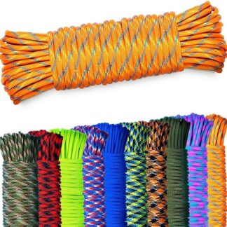 AMZoutdoor® Filo Paracord 550 da 4mm | Filo Paracord | 7 Fili Interni | Equipaggiamento Outdoor | Campeggio Outdoor | Fili Paracord (Arancio-Blu, 10 metri)