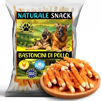 Snack Naturali per Cani – Bastoncini di Pollo 500 g – Premi Sani e Masticabili a Lunga Durata