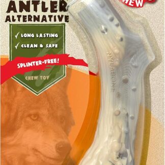 Nylabone | Alternativa alle corna Antler Alternative | Masticabile senza sporco e schegge | A forma di corna | Gusto cervo| Per cani di taglia madia (fino a 16 kg) | Mascelle estreme/forti