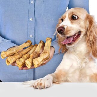 Gambe di agnello per cani, 5 pezzi (400 g), spuntino naturale in 100% agnello, lunga masticazione e cura dentale, senza additivi