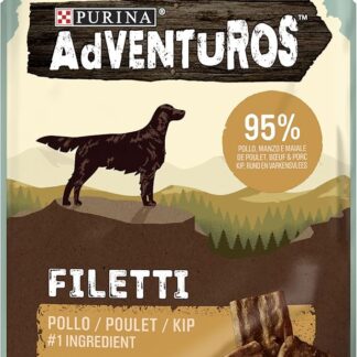 Purina Adventuros High Meat Filetti Snack Cani Ricco in Pollo 70g