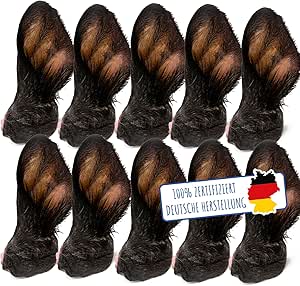 MERVELA Masticazioni essiccate per cani, masticabili, snack per cani, 100% naturali (Spighe di manzo 10 pezzi)