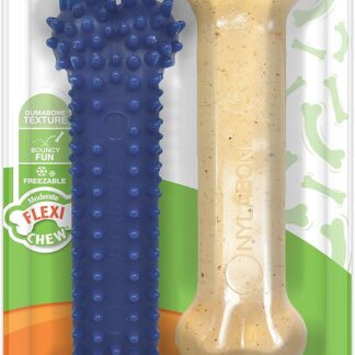 Nylabone Dental Chew e Flexi Bone Combo Pack Dog Chew Giocattoli, Confezione Doppia