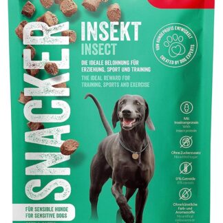 MERA Snacker insetto (1 x 200 g), senza cereali, morbido e sostenibile, per allenamento o come spuntino, per tutti i cani