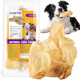 Orecchie di vacca naturali al 100% per cani - Snack dentale monocomponente, snack a lunga durata per tutte le razze | Ad alto contenuto proteico, facilmente digeribile,120G