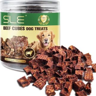 Snack per Cane,Trattamenti di Manzo per Cani, Cane Senza Carne di Razza e Senza Cereali Cubetti di Manzo da Masticare per Cani Ricompense Naturali a Basso Contenuto di Grassi per Cani-100g