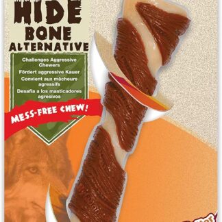 Nylabone Masticabile E Giocattolo per L'Igiene Dentale di Cani Potenti Masticatori, in Pelle di Maiale, al Sapore di Pancetta E Burro di Arachidi, per Cani Adulti Fino a 23 kg - 23.000g