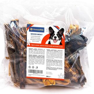 AnnonPet® Snack per Cani Mix Carne Essiccata Suino, Bovino, Pollo. Ideali come Premietto e Addestramento. Masticativi per cani Carne secca MAXI FORMATO