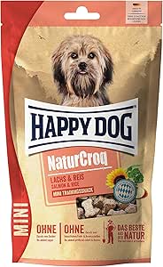 Happy Dog NaturCroq - Mini snack salmone e riso, 100 g