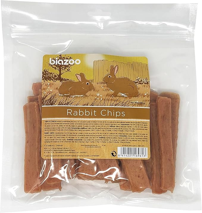 Biazoo - Chips di coniglio 500 g. Snack per cani adatto a tutte le razze e dimensioni.