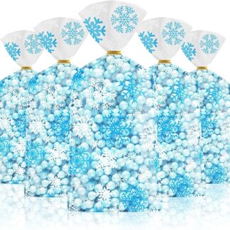 Litmitfu 100 sacchetti per dolcetti con fiocchi di neve