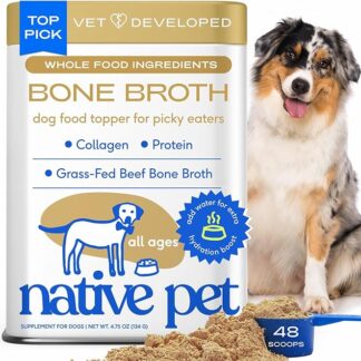 NATIVE Pet Bone Brodo e Condimento per Cani per i Mangiatori Esigente | Sugo per Cani per Cibo Secco (Beef 4.75 Oz)