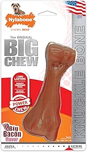 Nylabone Durable Power Dental Dog Chew Toy Big Knuckle Bone, Bacon Flavour, XX-Large/Monster, per cani oltre i 23 kg