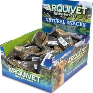 ARQUIVET Zoccolo di bufalo ripieno di fegato di bufalo - Espositore da 20 pezzi - 1.500 g - Snack naturale per cani