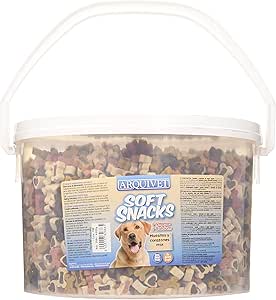ARQUIVET Soft Snacks - Mix ossicini i e cuoricini - 4.800 gr - Snack per cani a forma di cuore - Snack per cani - Alimento complementare