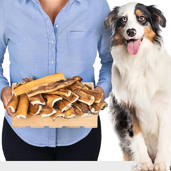 Cuoio capelluto di manzo per cani 20 cm 1 kg (circa 20-25 pezzi) | Snack da masticare essiccati di cuoio capelluto di manzo | 100% naturale | Essiccato all'aria | Senza cereali