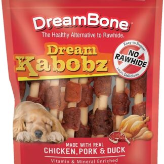 Dreambone - Cabobz aromatizzato al pollo, manzo e maiale, confezione da 15