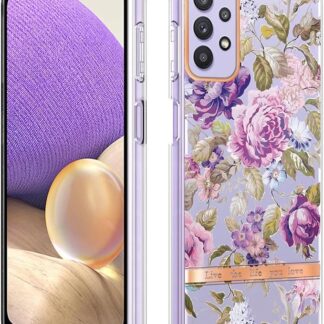 Miagon Duro Indietro Custodia per Xiaomi Redmi Note 10 PRO,Fiore Slim Silicone Protettiva Trasparente Cover Antiurto Floreale Bumper Case,Viola Fiori