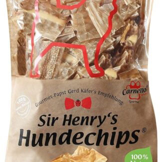 Carnello Spuntino per cani – Sir Henry's chips per cani – Delicati per cani – Delicati per cani – Senza cereali – Sacchetti richiudibili (1 x 55 g)