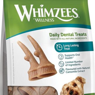 WHIMZEES Antler S, Bastoncini Dentale Occupante con Effeti Calmanti per Cani di Piccola Taglia (7-12kg), Ingredienti Naturali, Senza Cereali, 24 Pezzi, Taglia S