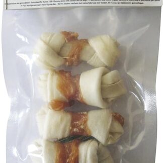 Croci King Bone - Pollo, Premio masticativo per cani, osso di prosciutto per cani, dental stick per la pulizia denti, 5 pz - 6 cm