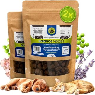 Tierkumpel Food & Snack - 300 g di dolcetti lenitivi per cani e gatti – Calma naturale con lavanda e camomilla in caso di stress, ansia e nervosismo – Cani dolcetti probiotici per il relax