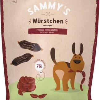 Sammy's salsicce | bufalo d'acqua | spuntino succoso per cani con molta carne fresca | senza cereali | proteine single animal | senza zuccheri aggiunti | 1 x 240 g