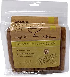 Biazoo Dental Croccante di Pollo 500 gr Snack per Cani Adatto a Tutte Le Razze e Dimensioni. Aiuta l'igiene dentale