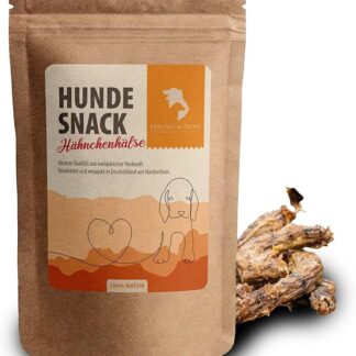 Freund & Pfote Colli di pollo | essiccati | articoli da masticare per cani – senza additivi | 100% puro e naturale | confezione senza plastica (200 g)