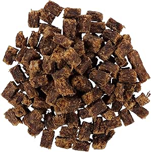 Golositá per Cani, Snack Carne Essiccata Naturale, Cubetti di Manzo. 80g.