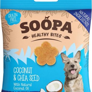 Soopa Snack per Cani Senza Cereali, Cocco e Semi di Chia con Olio di Cocco, 50g