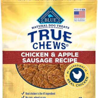 Blue Buffalo True Chews Premium Natural Dog Treats, Chicken and Apple Salsaggio 12 oz Bag