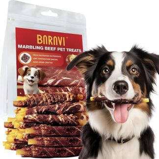 Snack per Cani di Manzo Marmorizzata - Freschi, Nutrienti, Fatti a Mano, 350g (S, Manzo)
