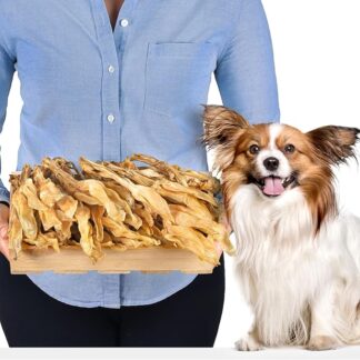 Orecchie di Coniglio senza Pelliccia per Cani 500g (circa 35–45 pezzi) | Snack naturali di orecchie di coniglio senza peli | Essiccati all’aria, ipoallergenici, senza cereali
