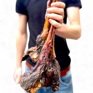 Cucciolo di bue con coscia di carne, 500 g, spuntino da masticare con laccio per cani naturale, con pulizia dei denti